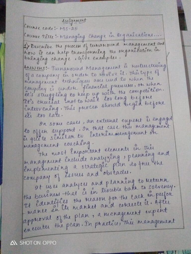 handwritten assignments of ignou